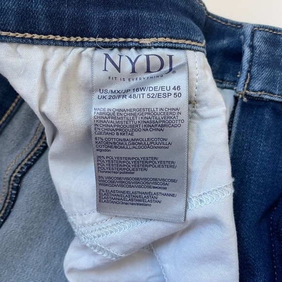 NYDJ Medium Wash High Rise Cuffed Cropped Girlfriend Jeans Size 16W - Picture 12 of 13